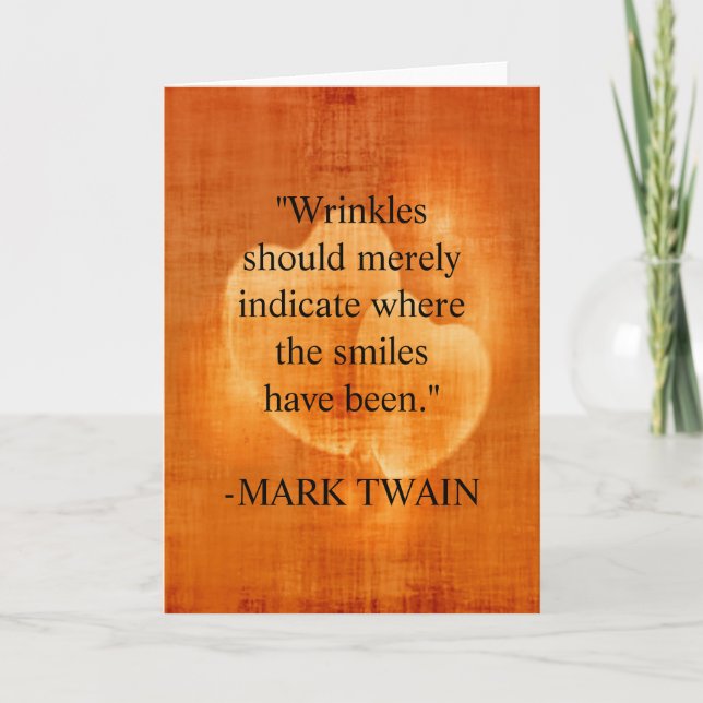 Markera Twain Birthday Quote med Hjärter Kort (Framsida)