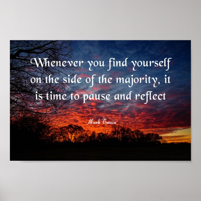 Markera Twain-citat, Pausa och spegla Poster (Framsidan)