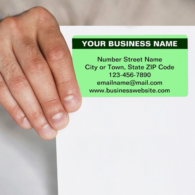 Markerad Namn på Ljust grönt leverans Fraktsedel (Light green shipping label with your highlighted business name)