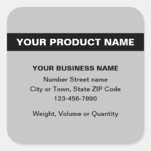 Markerad produkt Namn på Grått Square-etiketten Fyrkantigt Klistermärke