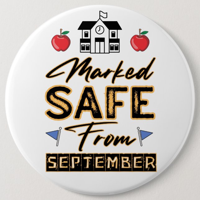 Markerad Säker från september-knapp Knapp (Framsida)