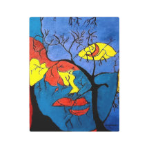 "Markerad" utskrift på väggkonsten i metall