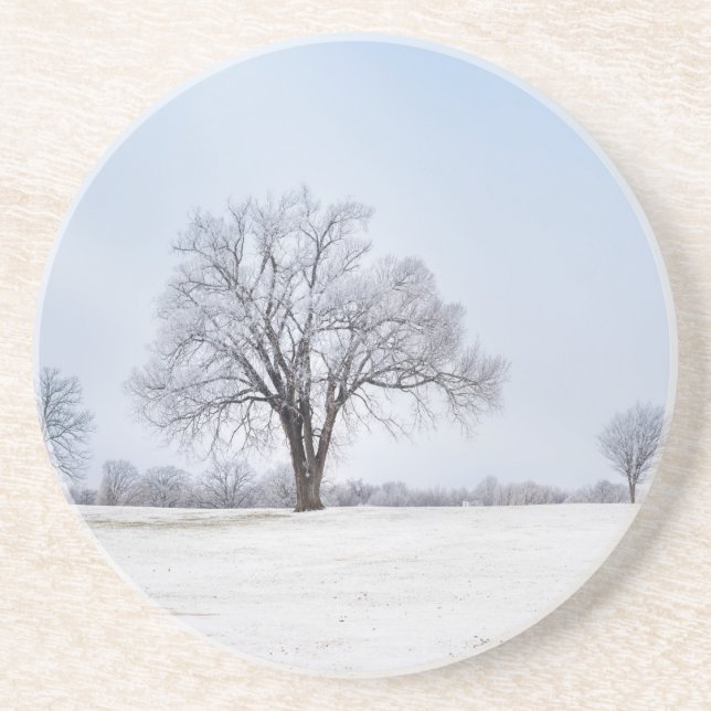 Markerad Winter Oak Träd Underlägg (Framsidan)