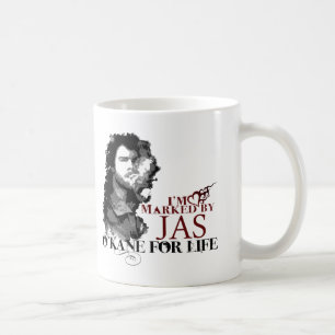 Markerat av den Jas muggen Kaffemugg