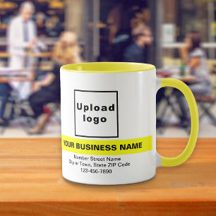 Markerat Business Namn på Gult Combo Mugg