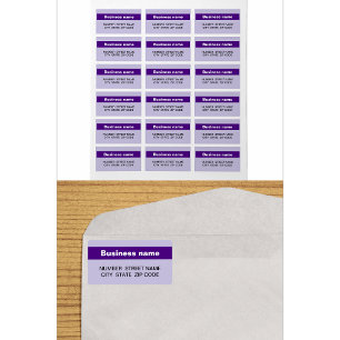 Markerat Business Namn på Lila Address Label Adressetikett
