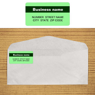 Markerat Business Namn på Ljust grönt Adress Adressetikett