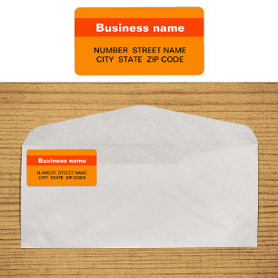 Markerat Business Namn på Orange Färg Adress Adressetikett