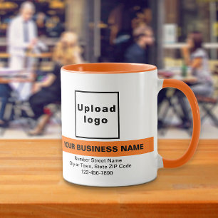 Markerat Business Namn på Orange Färg Combo Mugg