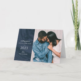 Markerat nyårskort - blått tack kort