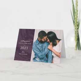Markerat nyårskort för fotoutskrift - Lila Tack Kort