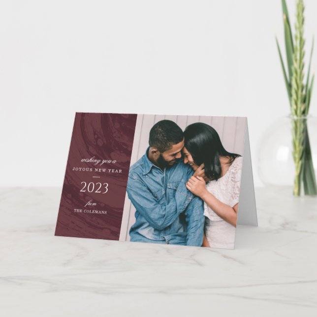 Markerat nyårskort - rött tack kort (Framsida)