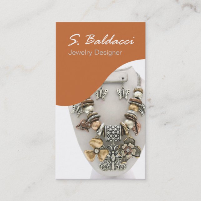 Märkes- beställnings- juvelerare för smycken visitkort (Framsida)