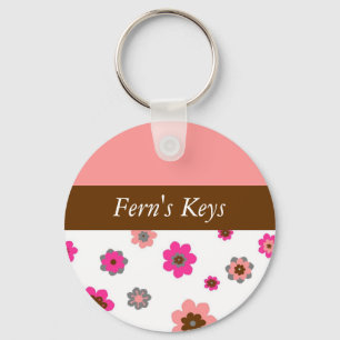 Märkes- blom- Keychain Nyckelring