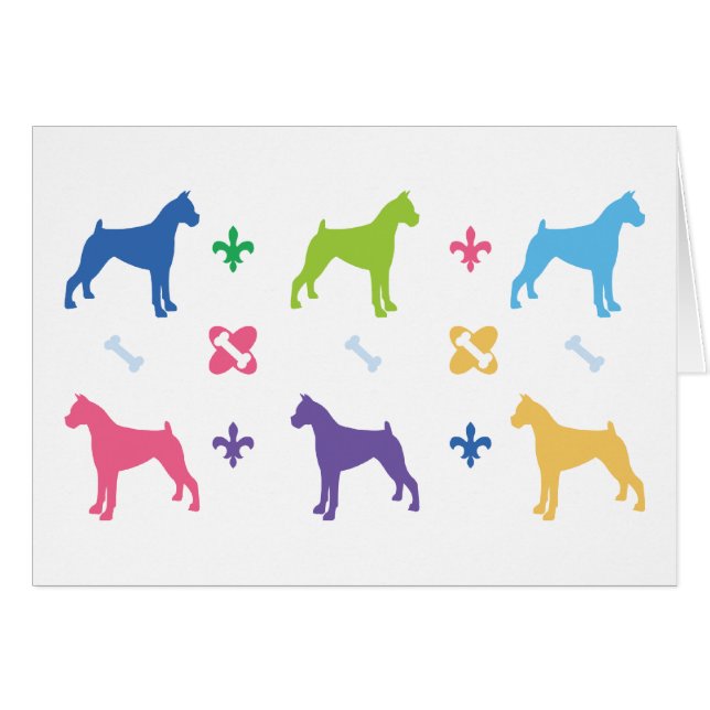 Märkes- boxaretryck hälsningskort (Framsidan Horizontal)