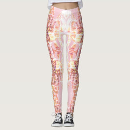 Märkes- damaskerrosor & orange tryck leggings