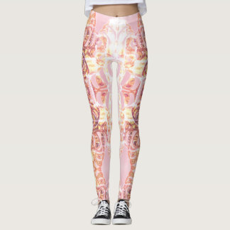 Märkes- damaskerrosor & orange tryck leggings