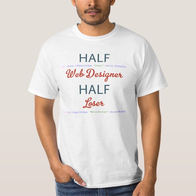 Märkes- halv förlorare för halv webben tee (Framsida)