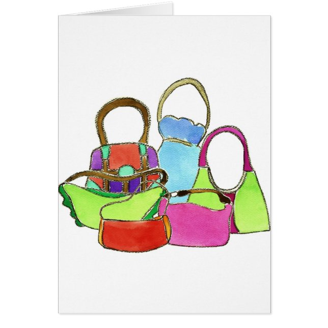 Märkes- handväskor hälsningskort (Framsidan)