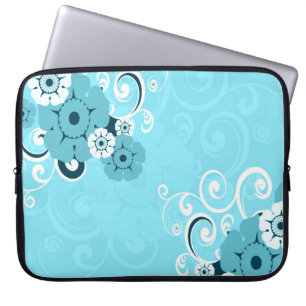 Märkes- laptop sleeve: Blått virvlar runt Sleeve