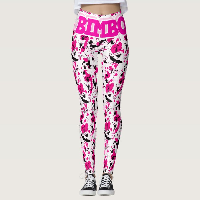 Märkes- lyxig rosa BimboSissydamasker Leggings (Framsida)