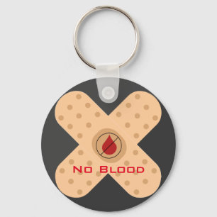 Märkes- No-Blod Keychain med text Nyckelring
