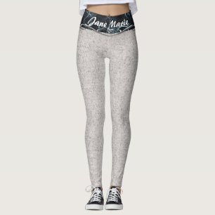 Märkes- Yogadamaskergrått och svart Leggings