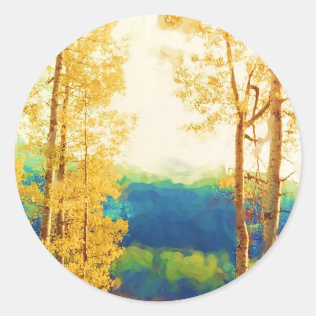 Märket Aspen Runt Klistermärke (Framsida)