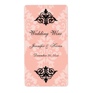 Märket Damask Wedding Vin Fraktsedel