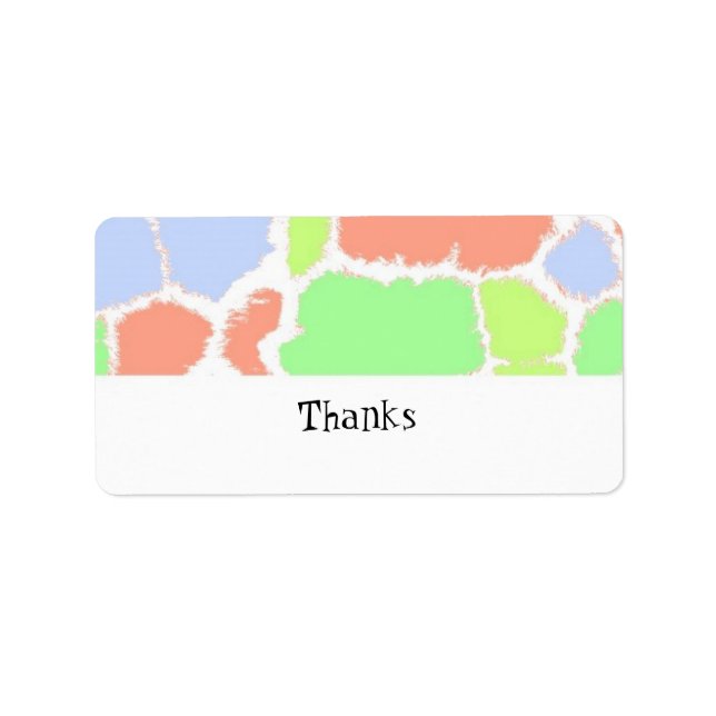 Märket Giraffe Päls Mönster med flera Färgader Adressetikett (Framsidan)