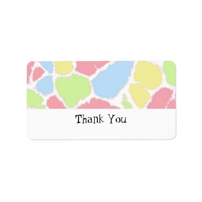 Märket Giraffe Päls Mönster med flera Färgader Adressetikett (Framsidan)