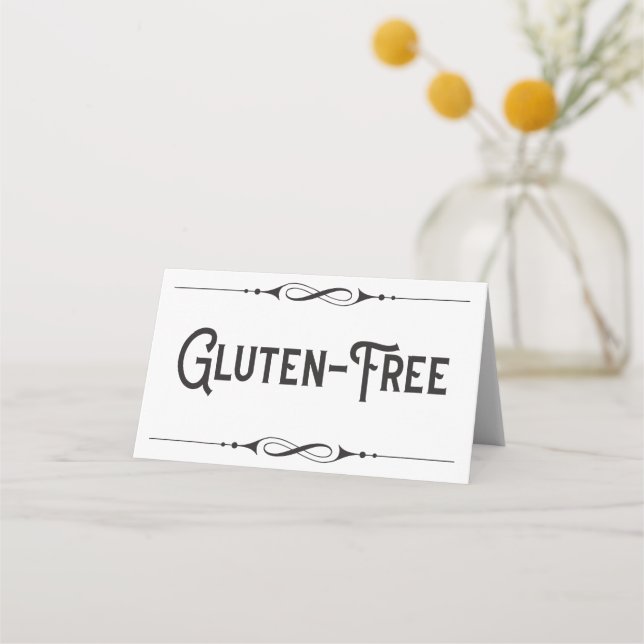 Märket Gluten Free, enkel elegant bord Placeringskort (Framsida)