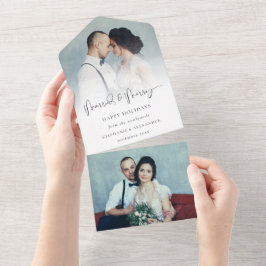 Märket Merry 2-fotomottagare Adress Julafton-kort