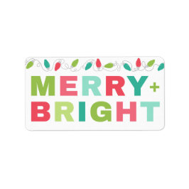 Märket Merry & Bright jul Ljus Adressetikett