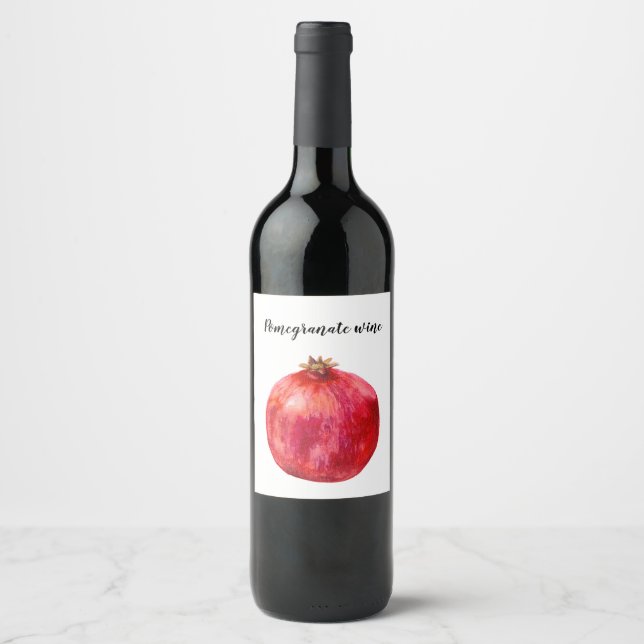 Märket Pomegranat vin. Vinflaska Etikett (Framsida)