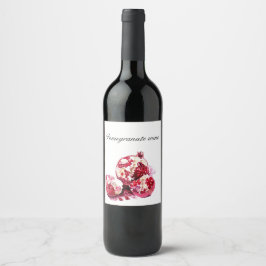 Märket Pomegranat vin. Vinflaska Etikett
