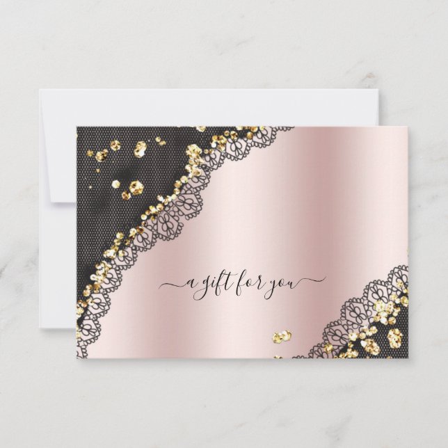 Märket snöre Ro Guld Metallic Glitter Gift Certifi (Framsida)