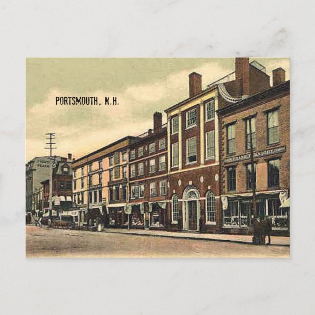 Market Square, Portsmouth, NH, c1905 Vykort (Framsida)