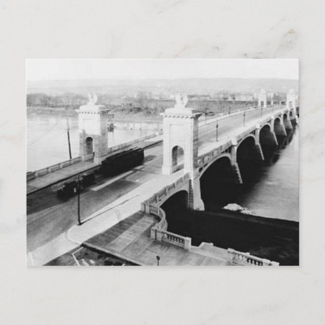 Market St. Bridge Wilkes-Barre Pa. Vykort (Framsida)