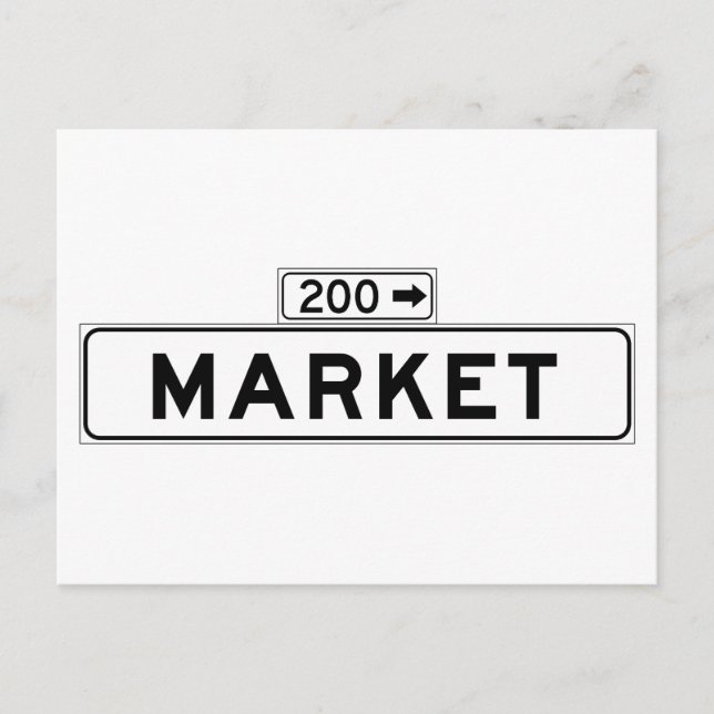 Market St., San Francisco Street Sign Vykort (Framsida)