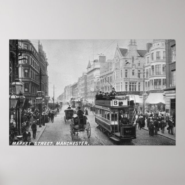 Market Street, Manchester, 1910 Poster (Framsidan)