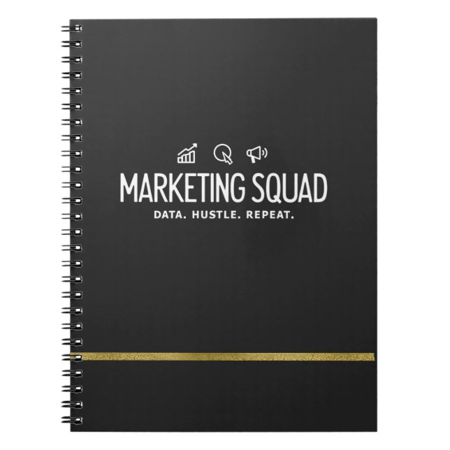 Marketing Squad – Data. Hustle. Repeat. Anteckningsbok (Framsidan)