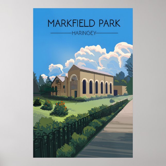 Markfield Park Haringey London Resemålning Affisch (Framsidan)