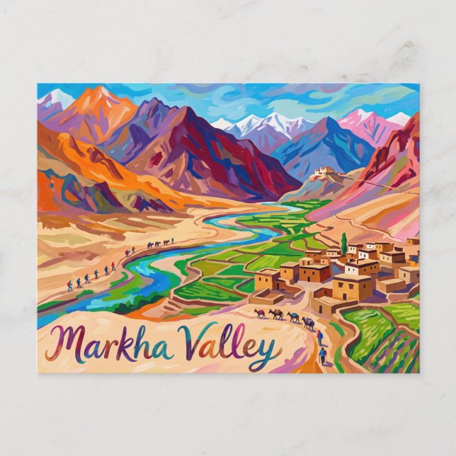Markha Valley Indien Vykort (Framsida)