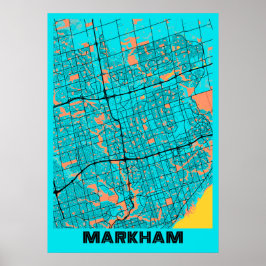 Markham - Canada Gloria City Karta Poster