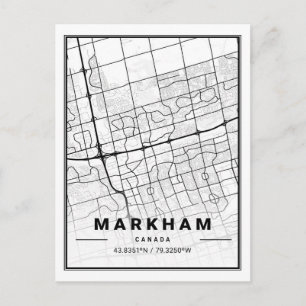 Markham Ontario Canada Travel City Karta Poster Vykort