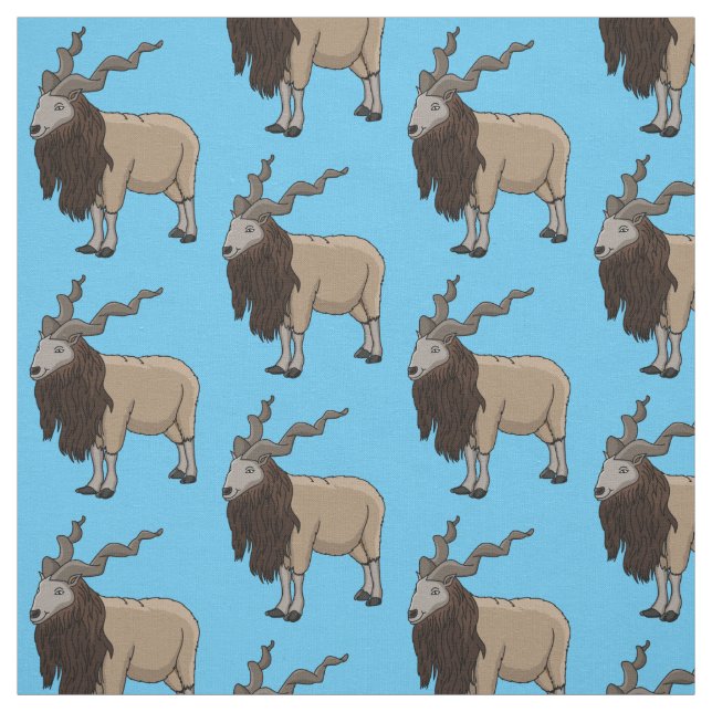 Markhor get tecknad illustration  tyg (Provkarta)