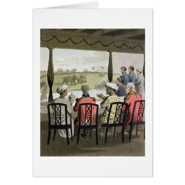 Markis Wellesley och hans följe, på naboben av Hälsningskort (Framsidan)