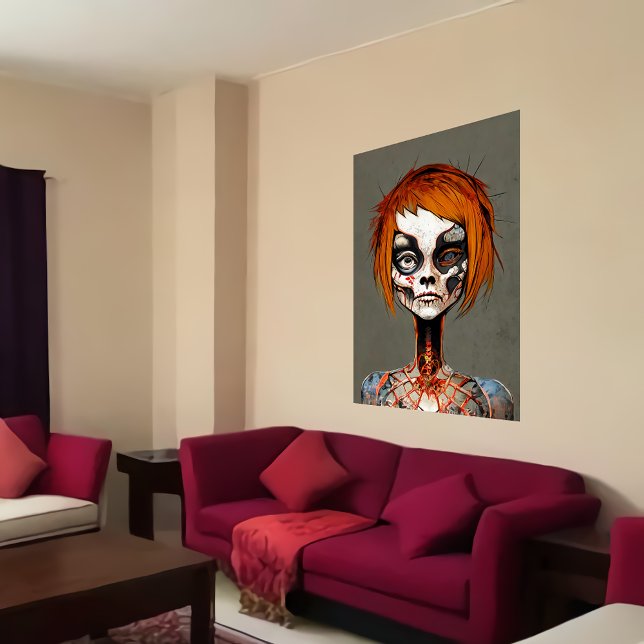 Märklig, bisarr död person porträtt | AI Art Poster (Skapare uppladdad)