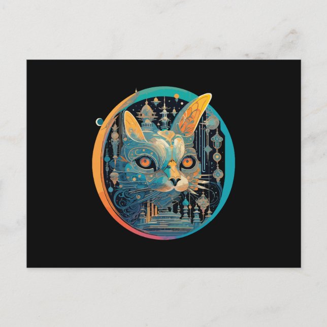 Märklig kattstreck vid strålkastarljuset vykort (Framsida)